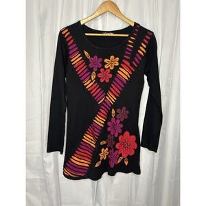 Leopards & Roses Boho Floral‎ Patchwork Embroidered Large Tunic